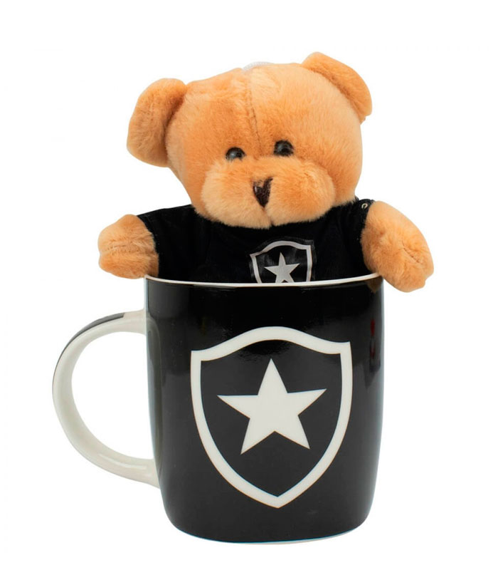 Caneca Porcelana 400ml Chaveiro Urso - Botafogo