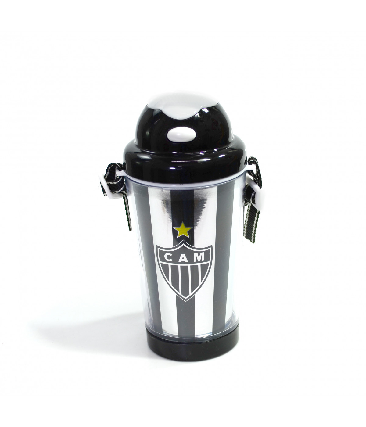 Garrafa Com Alça E Canudo 350ml - Atlético Mineiro