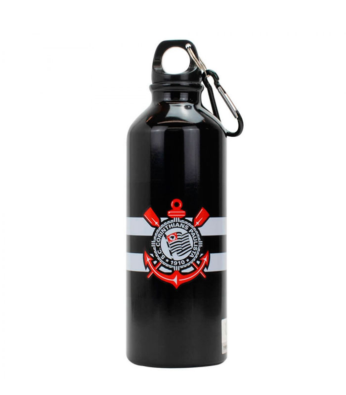 Garrafa Alumínio Com Prendedor 500ml - Corinthians