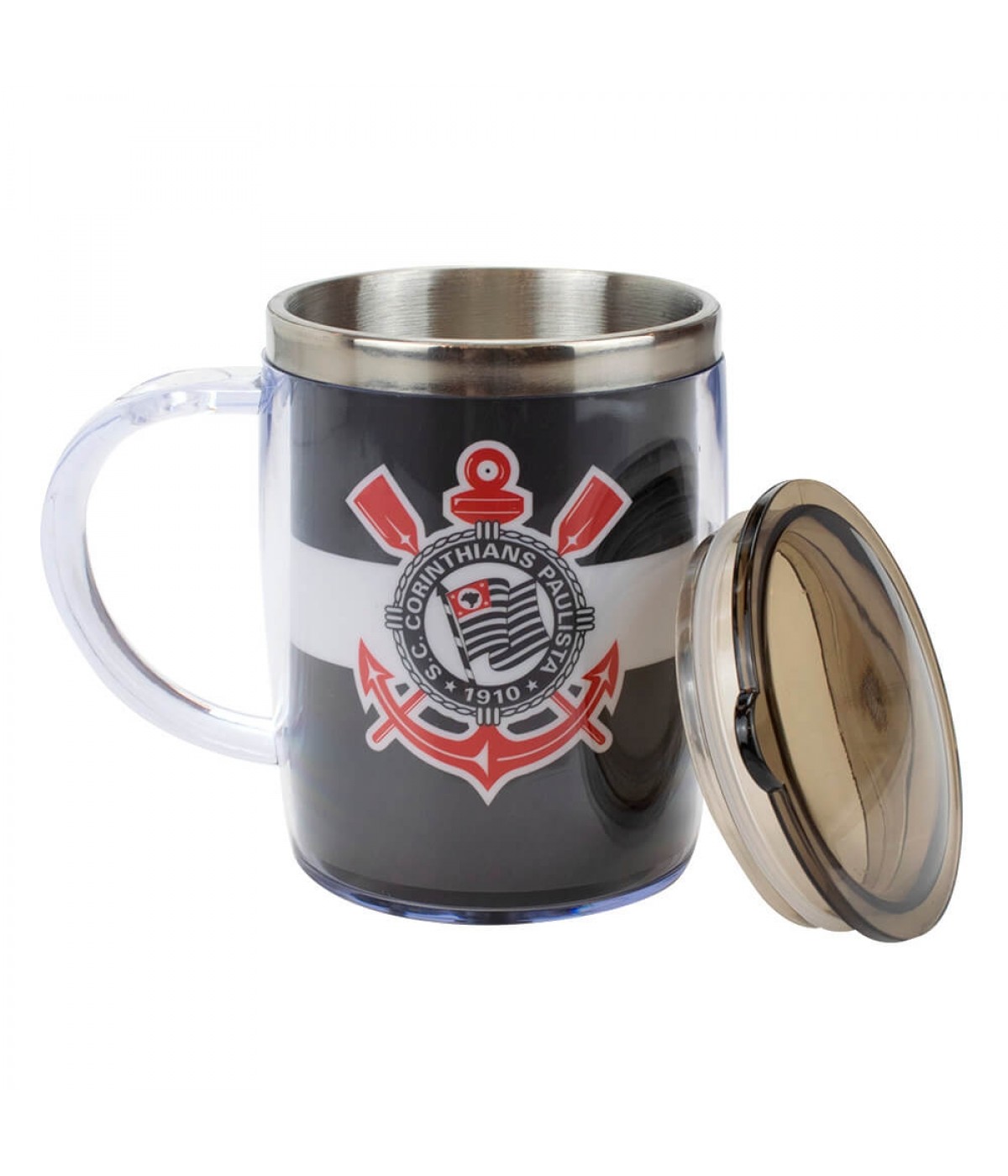 Caneca Térmica Com Tampa 450ml - Corinthians