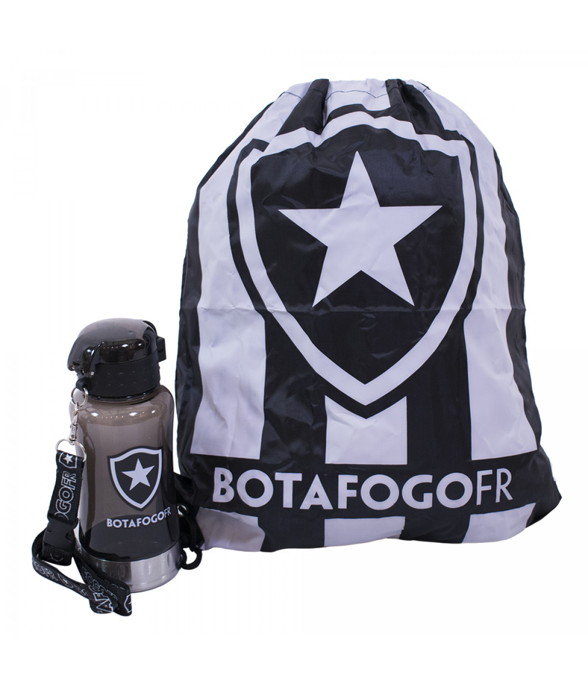 Garrafa 500ml Com Mochila Tipo Saco - Botafogo