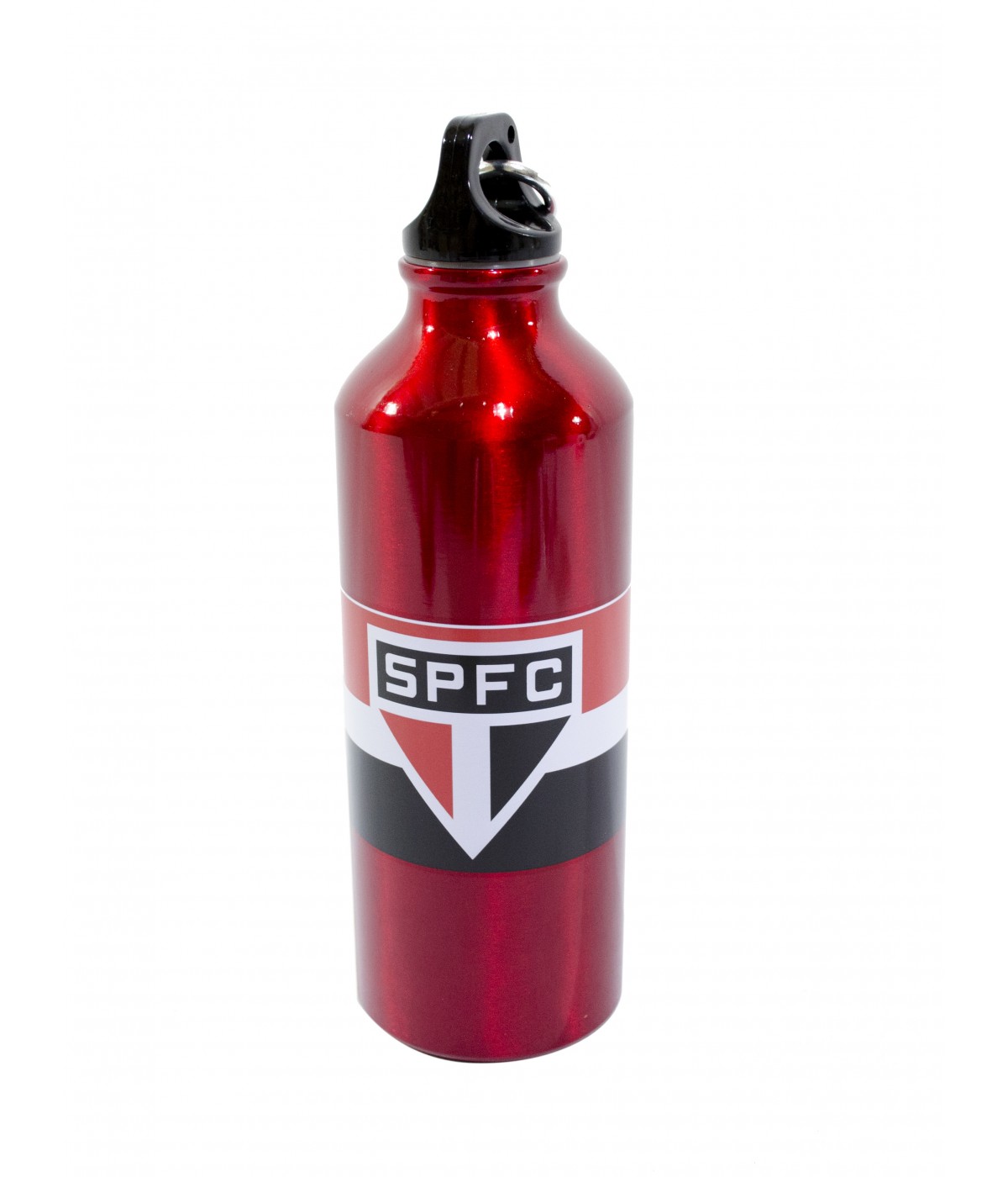 Garrafa na cor do seu time do coração, estampado com brasão do Santos. Ideal para levar em viagens de campo, a garrafa vem com prendedor para mochilas. Estilosa, é bastante volumosa, comportando até 500 ml! Muita comodidade e estilo. Material: alumínio; Litragem: 500 ml