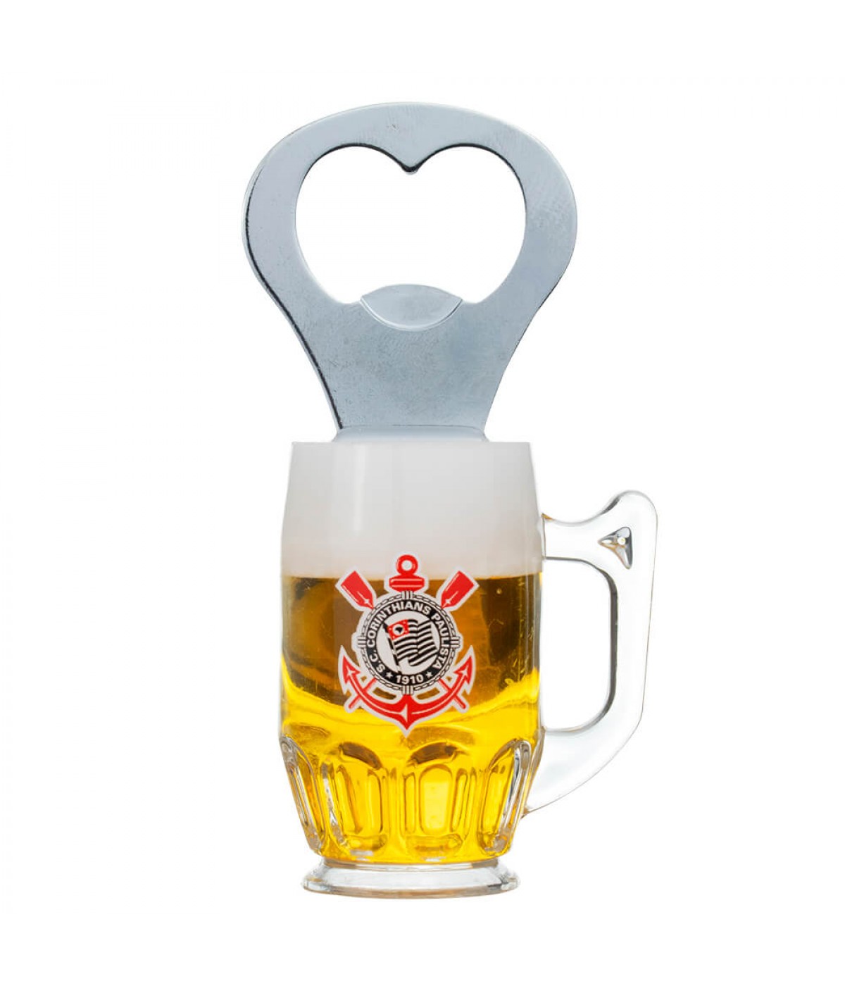 Abridor Garrafas Caneca Ímã Geladeira 10x5cm - Corinthians