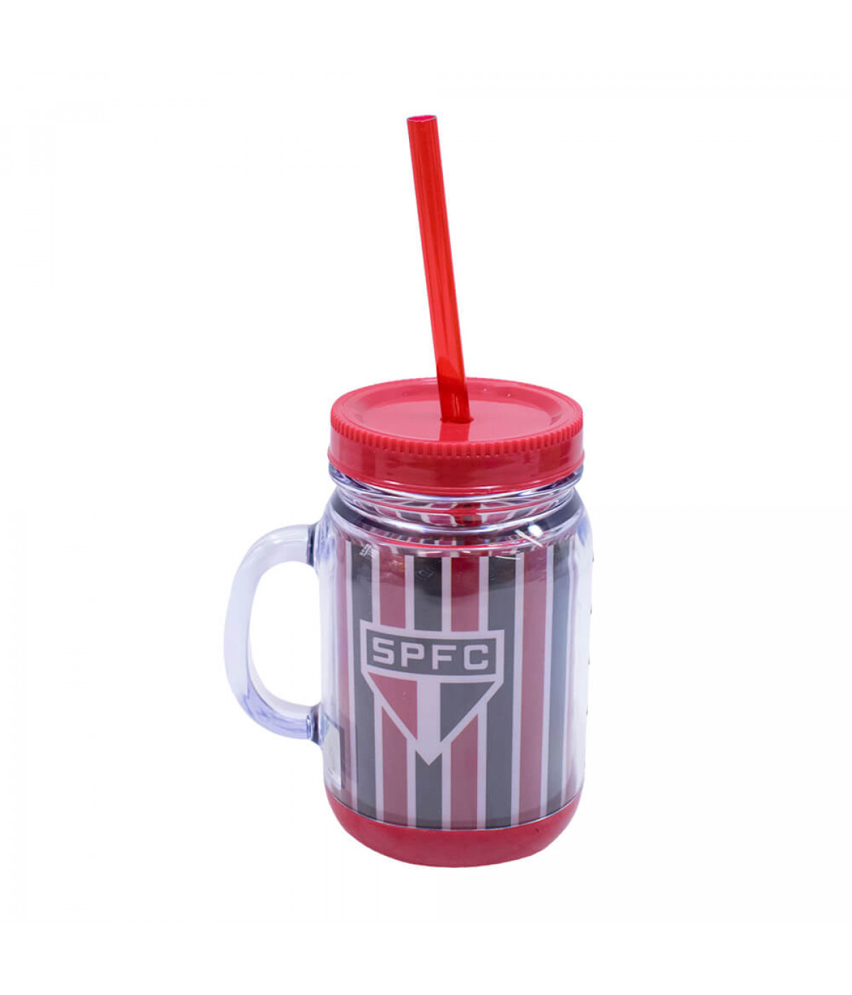 YF218-2-B | Caneca Com Tampa E Canudo 420ml - SPFC